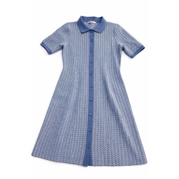 Marine Layer Dresses & Skirts - Marine Layer Alice Textured Blue Polo Dress Size Small